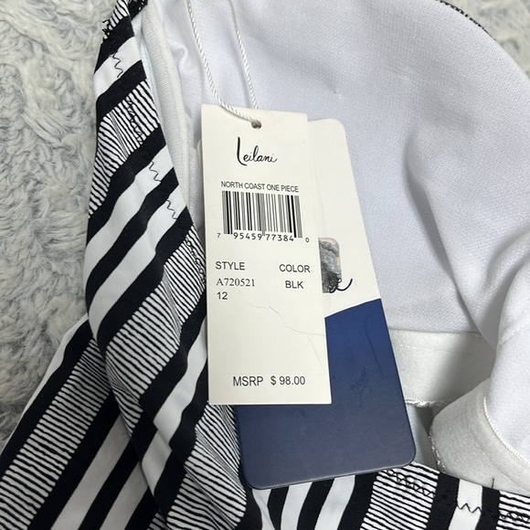 Leilani One Piece Swimsuit size 12 black and white - Picture 6 of 6